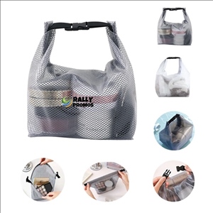 EVA Waterproof Nylon Mesh Travel Beach Roll Top Makeup Bag